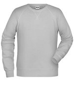 James&Nicholson Bio-Baumwoll-Sweatshirt mit Raglanärmeln, Black S, JN8022 – Ash (Heather)