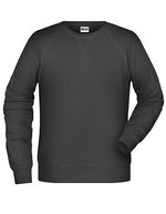 James&Nicholson Bio-Baumwoll-Sweatshirt mit Raglanärmeln, Black S, JN8022 – Black