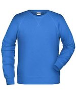 James&Nicholson Bio-Baumwoll-Sweatshirt mit Raglanärmeln, Black S, JN8022 – Cobalt