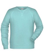 James&Nicholson Bio-Baumwoll-Sweatshirt mit Raglanärmeln, Black S, JN8022 – Glacier Melange