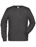 James&Nicholson Bio-Baumwoll-Sweatshirt mit Raglanärmeln, Black S, JN8022 – Graphite (Solid)