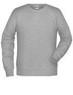 James&Nicholson Bio-Baumwoll-Sweatshirt mit Raglanärmeln, Black S, JN8022 – Grey Heather