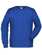James&Nicholson Bio-Baumwoll-Sweatshirt mit Raglanärmeln, Black S, JN8022 – Ink Melange
