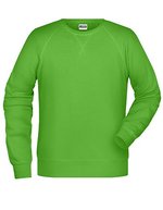 James&Nicholson Bio-Baumwoll-Sweatshirt mit Raglanärmeln, Black S, JN8022 – Lime Green