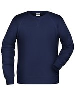 James&Nicholson Bio-Baumwoll-Sweatshirt mit Raglanärmeln, Black S, JN8022 – Navy