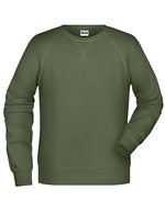 James&Nicholson Bio-Baumwoll-Sweatshirt mit Raglanärmeln, Black S, JN8022 – Olive