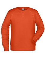 James&Nicholson Bio-Baumwoll-Sweatshirt mit Raglanärmeln, Black S, JN8022 – Orange