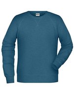 James&Nicholson Bio-Baumwoll-Sweatshirt mit Raglanärmeln, Black S, JN8022 – Petrol Melange