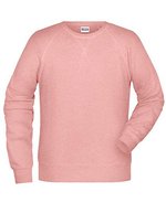 James&Nicholson Bio-Baumwoll-Sweatshirt mit Raglanärmeln, Black S, JN8022 – Rose Melange