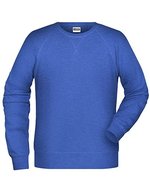 James&Nicholson Bio-Baumwoll-Sweatshirt mit Raglanärmeln, Black S, JN8022 – Royal Heather