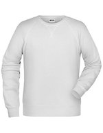 James&Nicholson Bio-Baumwoll-Sweatshirt mit Raglanärmeln, Black S, JN8022 – White
