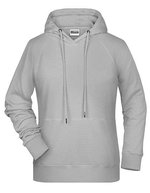 James&Nicholson Hoodie aus Bio-Baumwolle für Damen, Black XS, JN8023 – Ash (Heather)