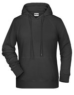 James&Nicholson Hoodie aus Bio-Baumwolle für Damen, Black XS, JN8023 – Black