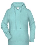 James&Nicholson Hoodie aus Bio-Baumwolle für Damen, Black XS, JN8023 – Glacier Melange