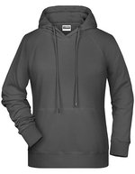 James&Nicholson Hoodie aus Bio-Baumwolle für Damen, Black XS, JN8023 – Graphite (Solid)