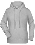 James&Nicholson Hoodie aus Bio-Baumwolle für Damen, Black XS, JN8023 – Grey Heather