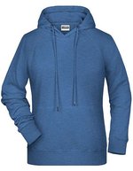 James&Nicholson Hoodie aus Bio-Baumwolle für Damen, Black XS, JN8023 – Light Denim Melange