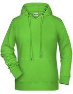 James&Nicholson Hoodie aus Bio-Baumwolle für Damen, Black XS, JN8023 – Lime Green