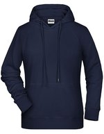 James&Nicholson Hoodie aus Bio-Baumwolle für Damen, Black XS, JN8023 – Navy