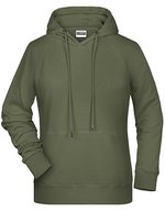 James&Nicholson Hoodie aus Bio-Baumwolle für Damen, Black XS, JN8023 – Olive