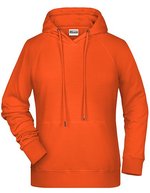 James&Nicholson Hoodie aus Bio-Baumwolle für Damen, Black XS, JN8023 – Orange