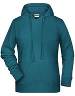 James&Nicholson Hoodie aus Bio-Baumwolle für Damen, Black XS, JN8023 – Petrol Melange
