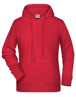 James&Nicholson Hoodie aus Bio-Baumwolle für Damen, Black XS, JN8023 – Red