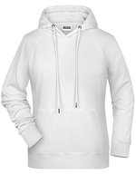 James&Nicholson Hoodie aus Bio-Baumwolle für Damen, Black XS, JN8023 – White