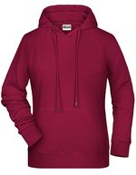 James&Nicholson Hoodie aus Bio-Baumwolle für Damen, Black XS, JN8023 – Wine