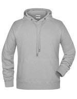 James&Nicholson Kapuzensweat mit Raglanärmeln für Herren, Black S, JN8024 – Cenere (Melange)