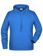James&Nicholson Kapuzensweat mit Raglanärmeln für Herren, Black S, JN8024 – Cobalto
