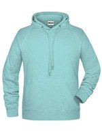 James&Nicholson Kapuzensweat mit Raglanärmeln für Herren, Black S, JN8024 – Glacier Melange
