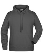 James&Nicholson Kapuzensweat mit Raglanärmeln für Herren, Black S, JN8024 – Grafite (Unito)