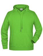 James&Nicholson Kapuzensweat mit Raglanärmeln für Herren, Black S, JN8024 – Verde lime