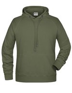 James&Nicholson Kapuzensweat mit Raglanärmeln für Herren, Black S, JN8024 – Oliva
