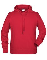 James&Nicholson Kapuzensweat mit Raglanärmeln für Herren, Black S, JN8024 – Rosso