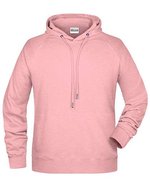 James&Nicholson Kapuzensweat mit Raglanärmeln für Herren, Black S, JN8024 – Rose Melange