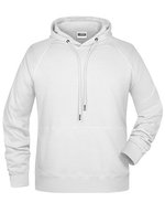 James&Nicholson Kapuzensweat mit Raglanärmeln für Herren, Black S, JN8024 – Bianco