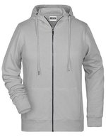 James&Nicholson Zip-Hoodie aus Bio-Baumwolle für Damen, Black XS, JN8025 – Cenere (Melange)