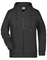 James&Nicholson Zip-Hoodie aus Bio-Baumwolle für Damen, Black XS, JN8025 – Nero