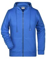 James&Nicholson Zip-Hoodie aus Bio-Baumwolle für Damen, Black XS, JN8025 – Cobalto