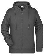 James&Nicholson Zip-Hoodie aus Bio-Baumwolle für Damen, Black XS, JN8025 – Grafite (Unito)