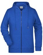 James&Nicholson Zip-Hoodie aus Bio-Baumwolle für Damen, Black XS, JN8025 – Ink Melange
