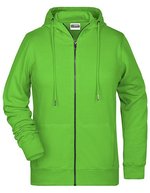 James&Nicholson Zip-Hoodie aus Bio-Baumwolle für Damen, Black XS, JN8025 – Verde lime