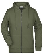 James&Nicholson Zip-Hoodie aus Bio-Baumwolle für Damen, Black XS, JN8025 – Oliva