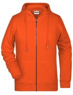 James&Nicholson Zip-Hoodie aus Bio-Baumwolle für Damen, Black XS, JN8025 – Arancione
