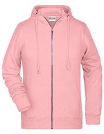 James&Nicholson Zip-Hoodie aus Bio-Baumwolle für Damen, Black XS, JN8025 – Rose Melange