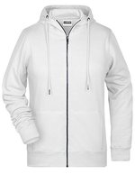 James&Nicholson Zip-Hoodie aus Bio-Baumwolle für Damen, Black XS, JN8025 – Bianco
