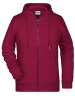 James&Nicholson Zip-Hoodie aus Bio-Baumwolle für Damen, Black XS, JN8025 – Vino