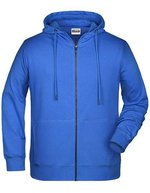 James&Nicholson Zip-Hoody mit Kängurutasche für Herren, Black S, JN8026 – Cobalt